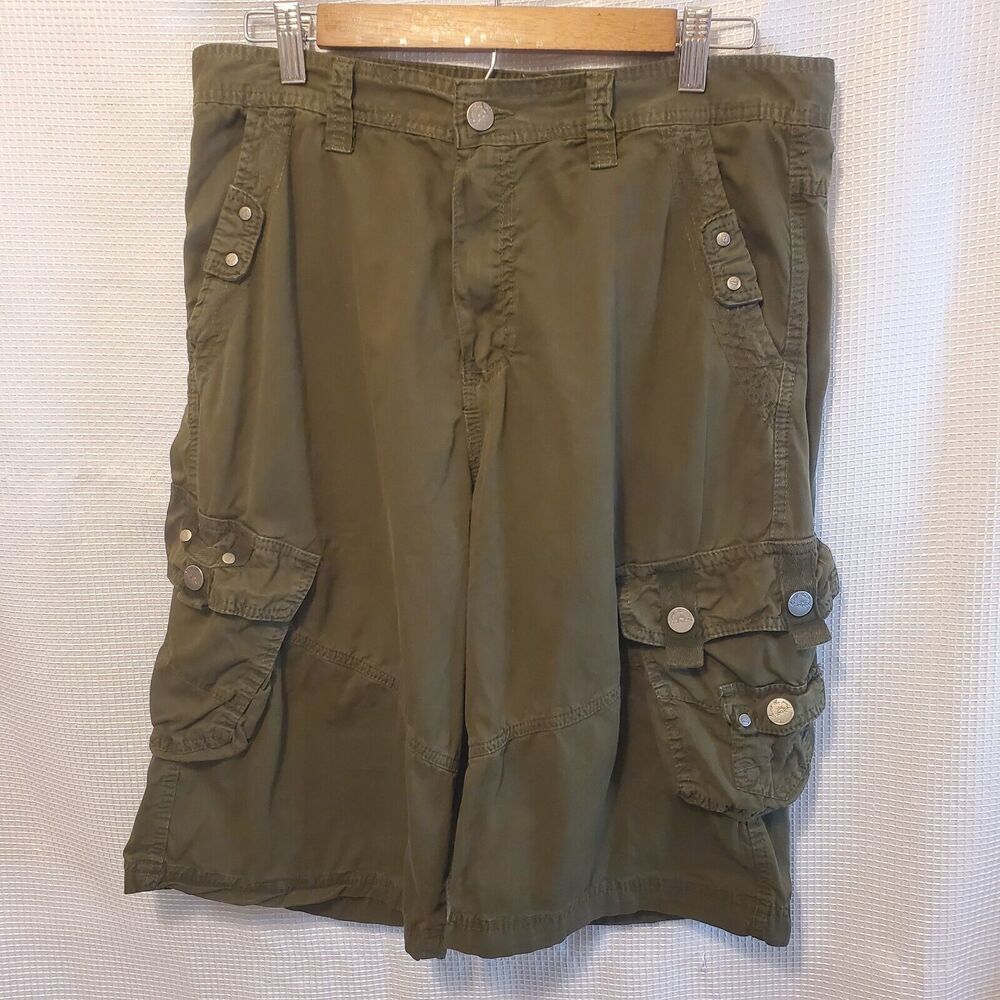 ACROSS THE POND Signature Line Craft & Tradition Dark Green Cargo Shorts Size 32